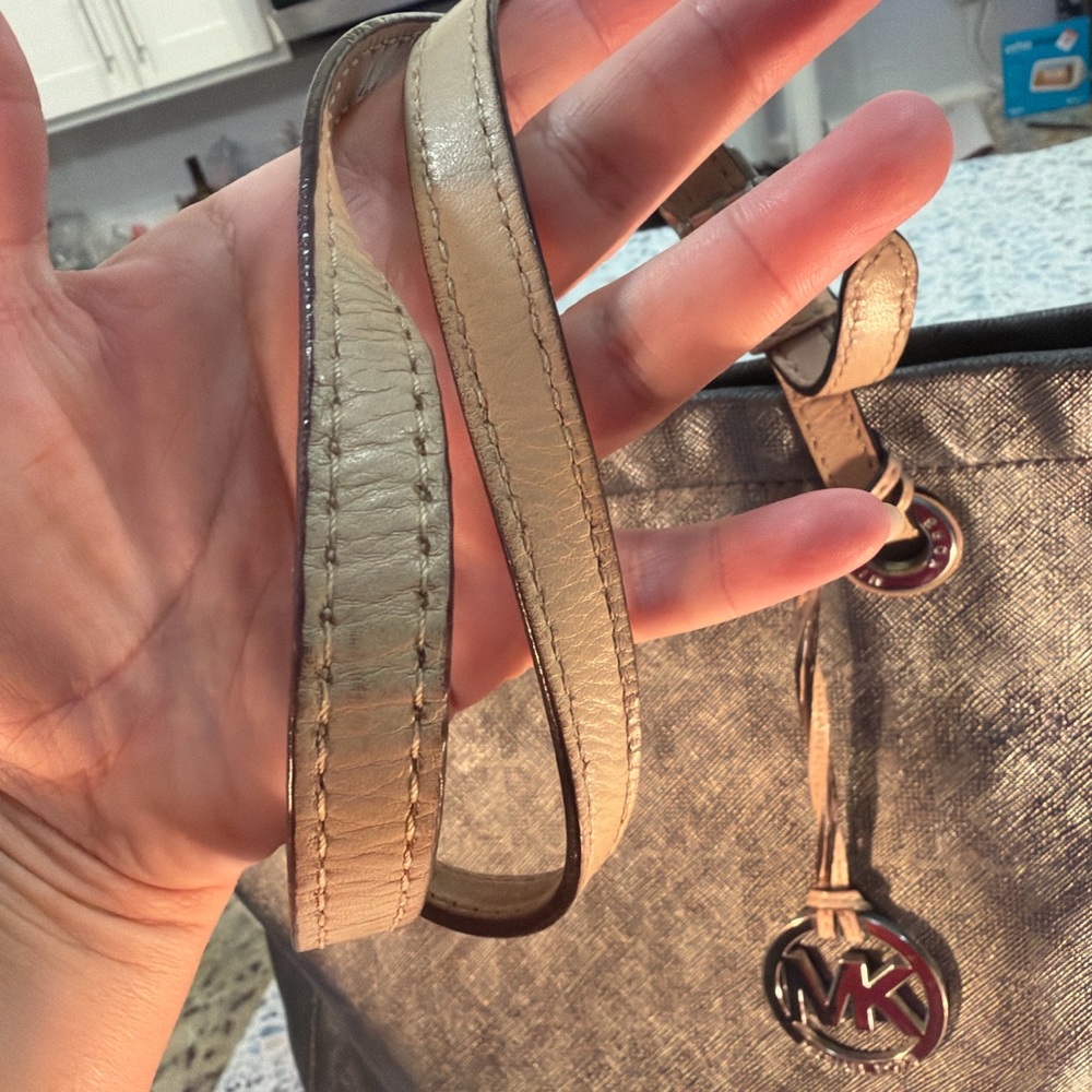 Michael Kors Jet Set Tote Black MK Logo Shoulder Bag Large - Picture 2 of 10